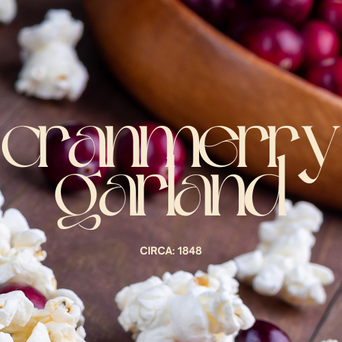 Cranmerry Garland fragrance oil with tart cranberry and festive winter berry visuals for artisan candle making - The WanderLab Co.
