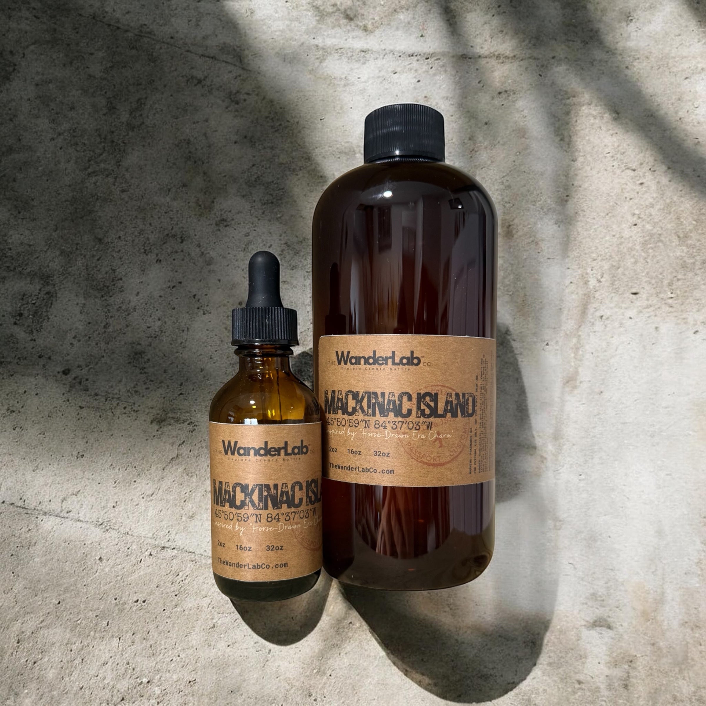 Wholesale Mackinac Island fragrance oil in 2oz and 16oz sizes for artisan makers - The WanderLab Co.