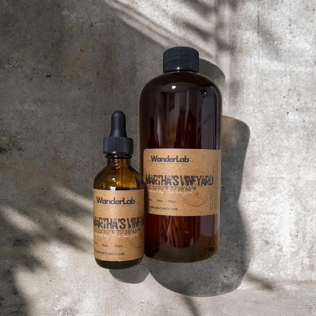 Wholesale Marthas Vineyard fragrance oil in 2oz and 16oz sizes for artisan makers - The WanderLab Co.