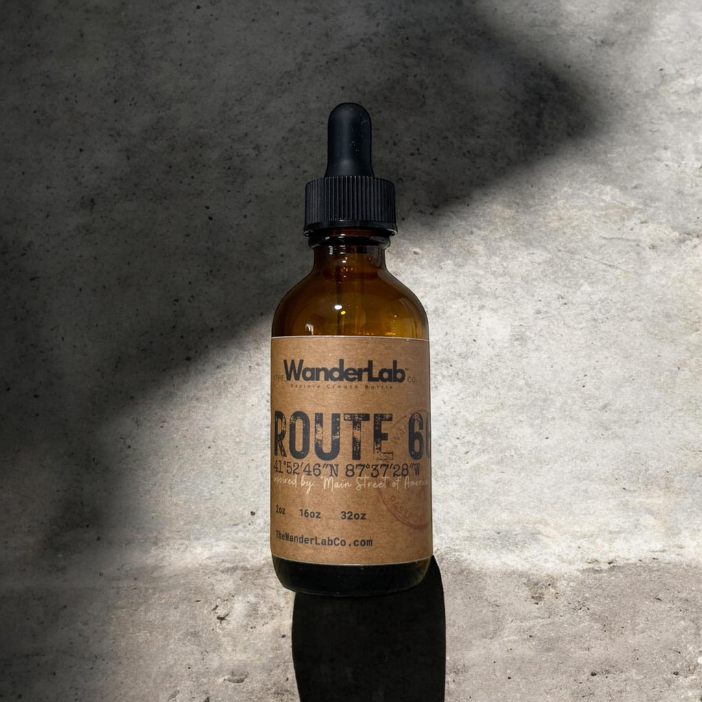 2oz sample size Route 66 fragrance oil for professional soap and candle makers.