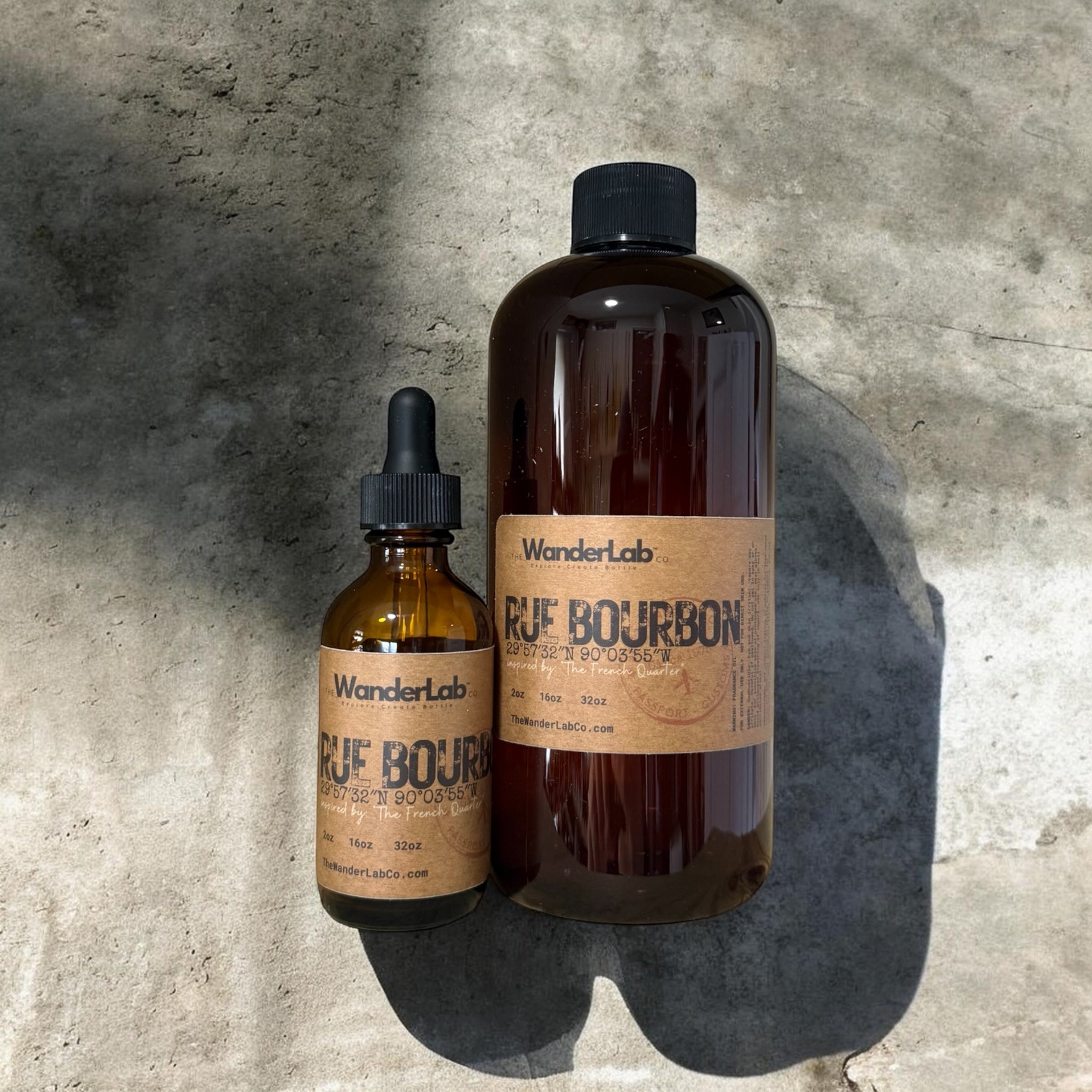 Wholesale Rue Bourbon fragrance oil in 2oz and 16oz sizes for artisan makers - The WanderLab Co.