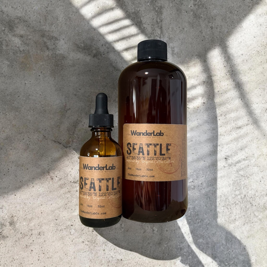 Wholesale Seattle fragrance oil in 2oz and 16oz sizes for artisan makers - The WanderLab Co.
