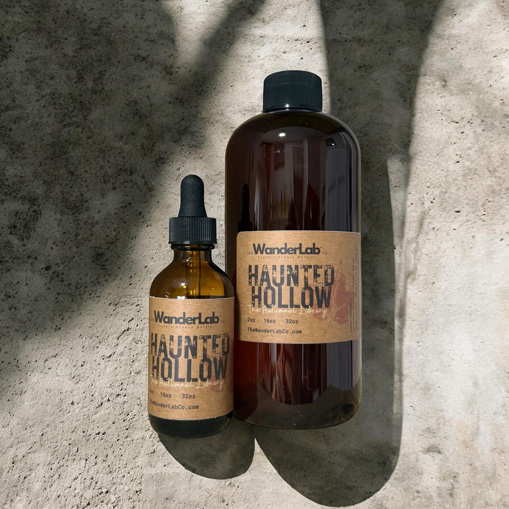 Wholesale Haunted Hollow fragrance oil in 2oz and 16oz sizes for artisan makers - The WanderLab Co.