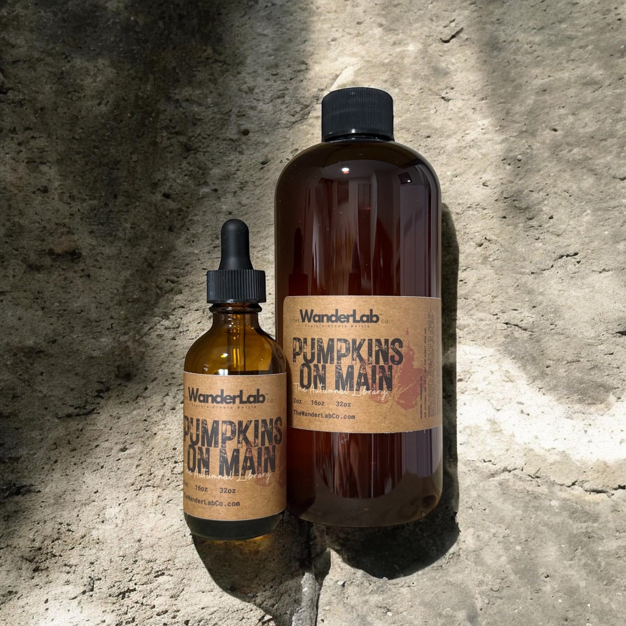 Wholesale Pumpkins on Main fragrance oil in 2oz and 16oz sizes for artisan makers - The WanderLab Co.