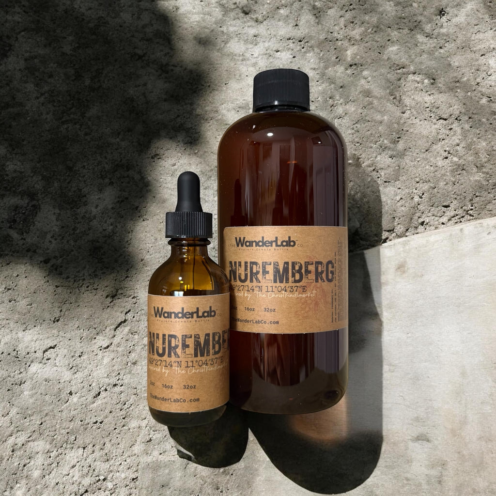 Wholesale Nuremberg fragrance oil in 2oz and 16oz sizes for artisan makers - The WanderLab Co.