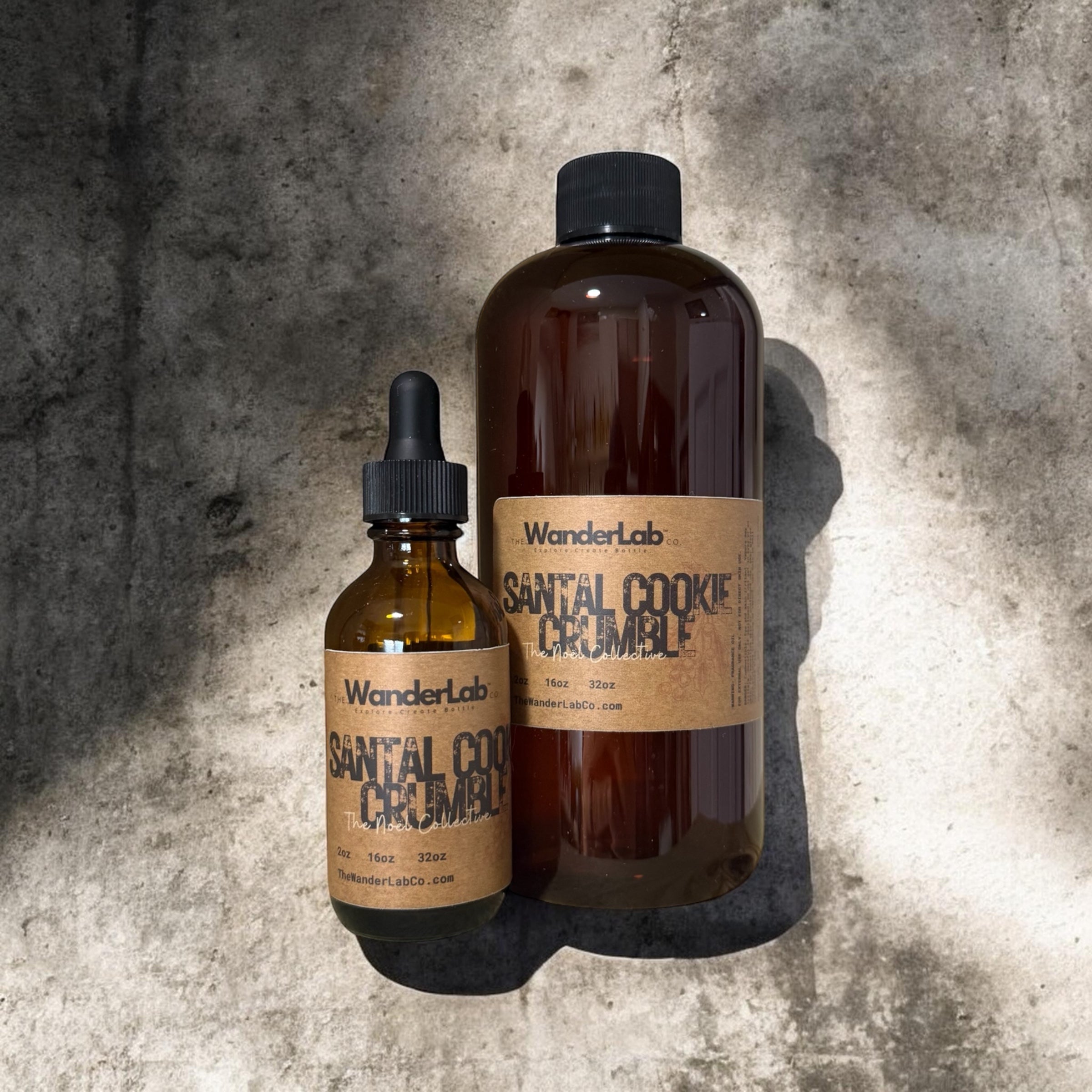 Wholesale Santal Cookie Crumble fragrance oil in 2oz and 16oz sizes for artisan makers - The WanderLab Co.